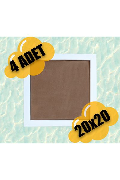 Wooden Factory White 20X20 Frame Set of 4 – Blank Picture/Foto Frame Wall Decor
