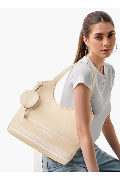 Lee Cooper Printed Tote Bag with Coin Purse and Zip Closure