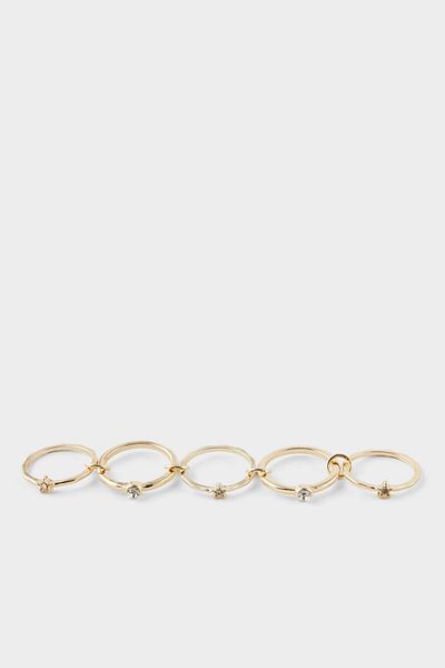 DeFacto Women's 5-Piece Gold Ring F6295Axns