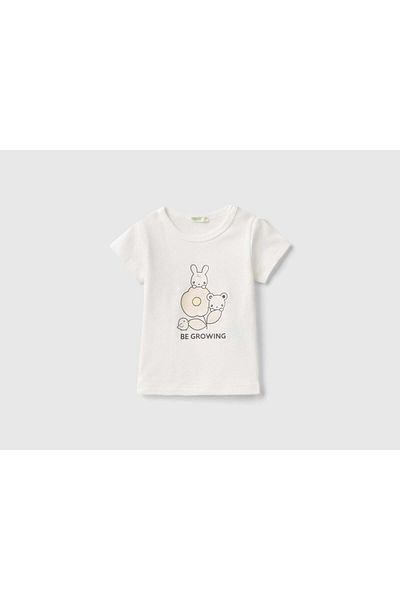 United Colors of Benetton Organic Cotton Baby T-Shirt with Front Print