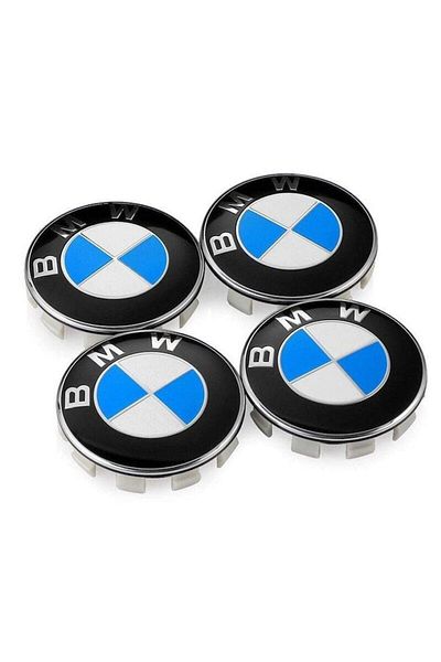 KYD Set 4 capace BMW 68 mm, White/Blue