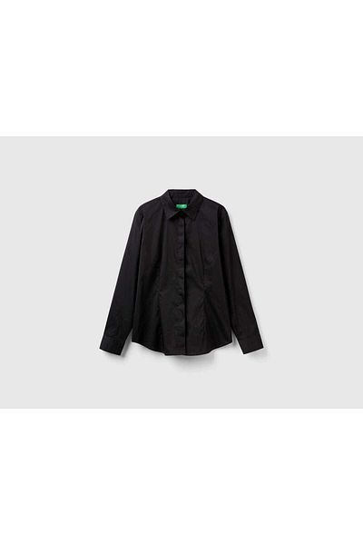 United Colors of Benetton Women's Cotton Blend Stretch Shirt