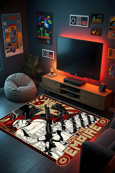 Alpacarpet Desenli Anime & Gamer Halısı Kaymaz Taban Makinede Yıkanabilir Gen...