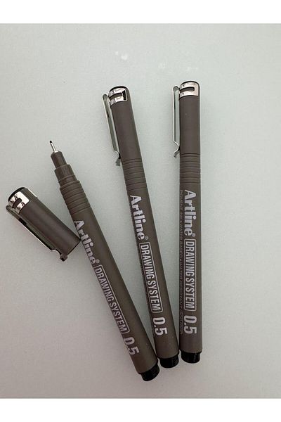 artline Drawing Pen 0,5 mm Black (3 Pcs)