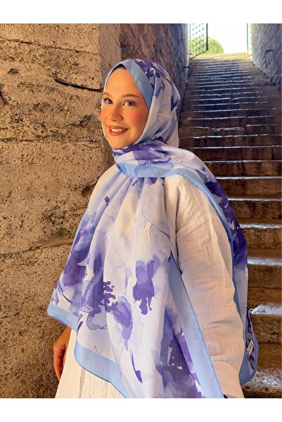 Ahsenhijab Retro Desen Pamuk Soft Şal Romantik Seri