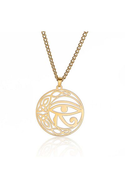Viking Eye of Horus Design Tarnish-Free & Rustproof 316L Steel Unisex Necklace