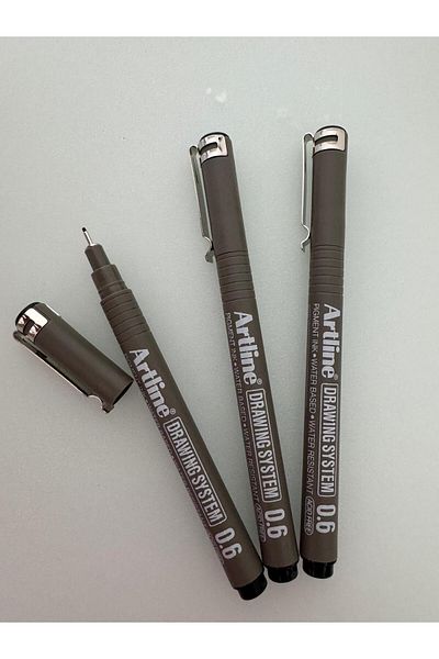 artline Drawing Pen 0,6 mm Black (3 Pcs)