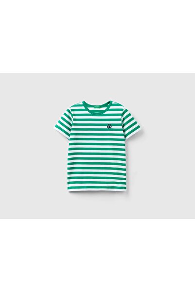 United Colors of Benetton قميص مخطط للأولاد مصنوع من القطن بنسبة 100%