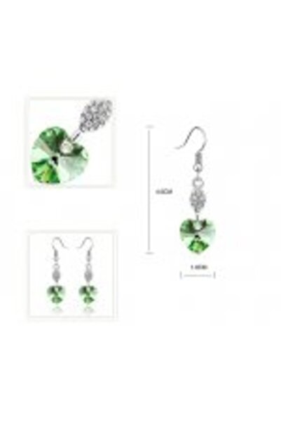 Kelan Set bijuterii Inimă Emerald – cristale verzi elegante, placat cu argint S925