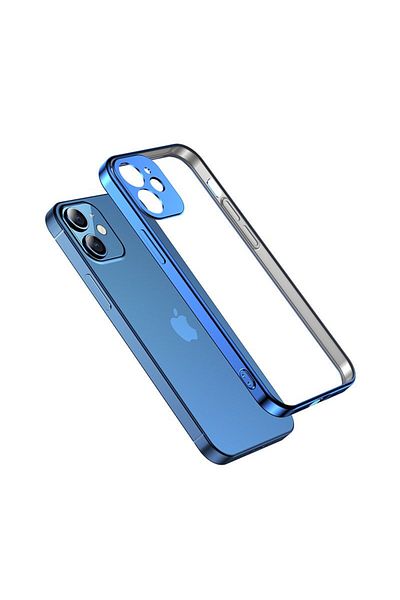 Joyroom Ultra cienkie przezroczyste etui z metaliczną ramką do iPhone 12 Pro czarny
