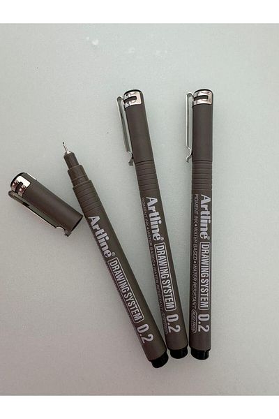 artline Drawing Pen 0,2 mm Black (3 Pcs)