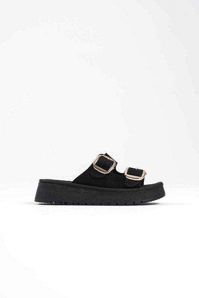 MarjinalTrendim Place Black Skin Slippers