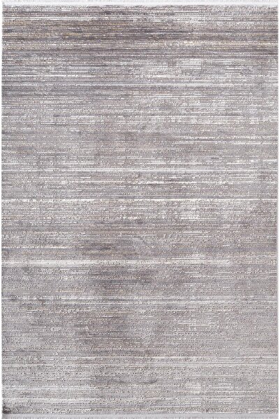 Karmen Halı Cosmos CS002A Gri Halı Modern Detaylı Pamuk Taban Viskon Tozuaz S...
