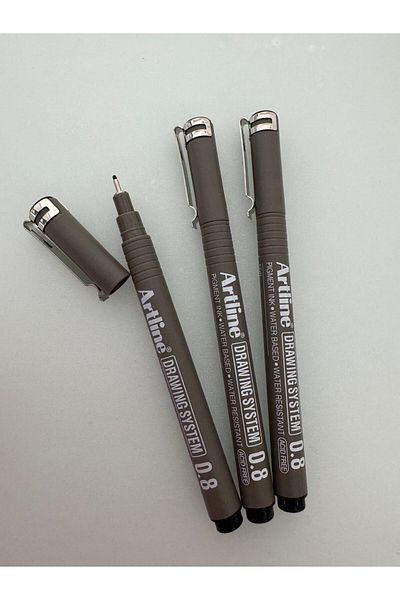 artline Drawing Pen 0,8 mm Black (3 Pcs)