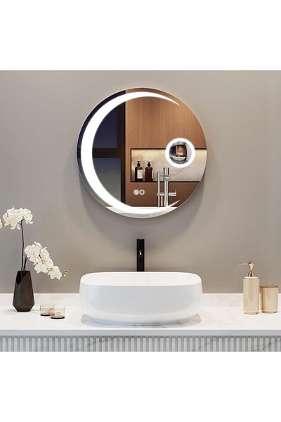 K Korman Oglinda Baie LED Touch Iluma Functie Dezaburire 60x60 cm