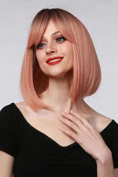 WildFashion Pink-blond wig medium bob with bangs PER111-100