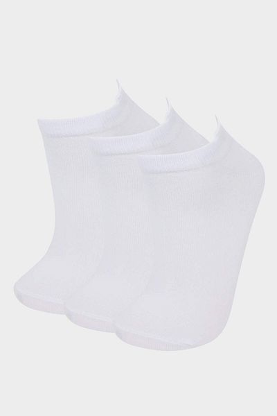 DeFacto Women's 3-Piece Cotton Booties Socks F5622Axns