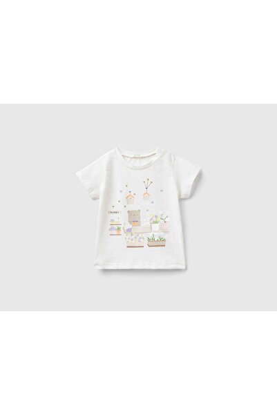 United Colors of Benetton Organic Cotton Baby T-Shirt with Print for Infants