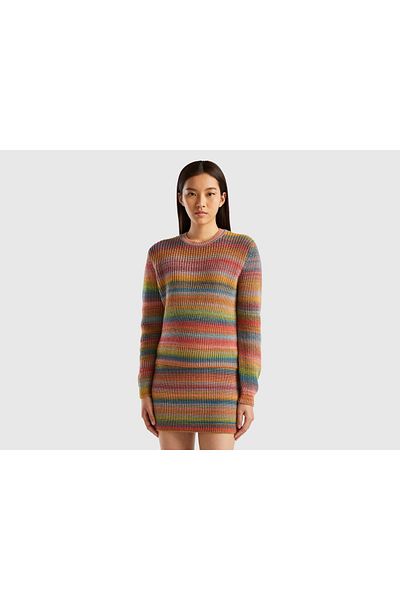 United Colors of Benetton Women's Striped Wool Sweater