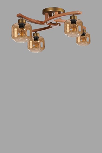 Lumexx WESTON 4 LÜ NATUREL BAL CAMLI PLOFONYER AVİZE