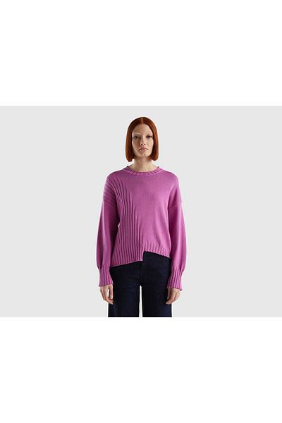 United Colors of Benetton Woman's Asymmetrical Hem Sweater