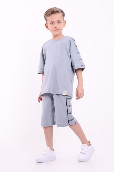 Mnk Baby&Kids Boy's Oversize Sport Printed Shorts Suit M00749 Gray