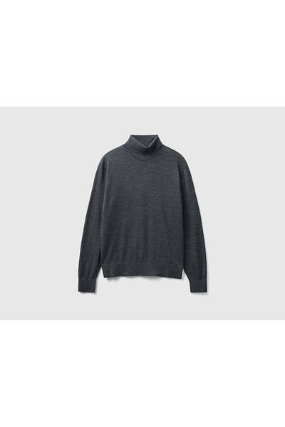United Colors of Benetton Women's High Neck Long Sleeve Wool Sweater