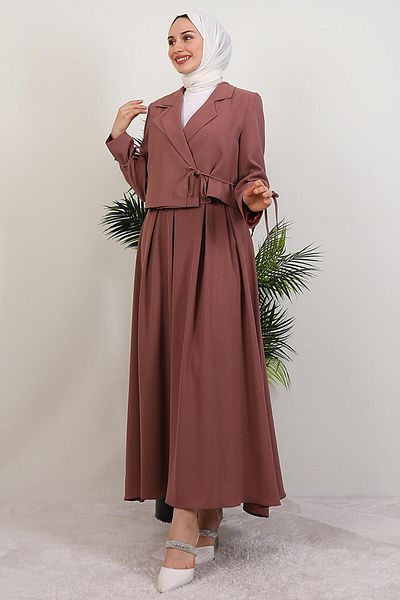 GİYZAMİLA Benay Double Set Dusty Rose