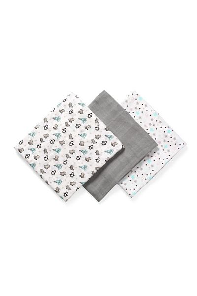 Babyono Muslin diapers, set of 3 pieces, 70% bamboo and 30% cotton, 70x70 cm, 397