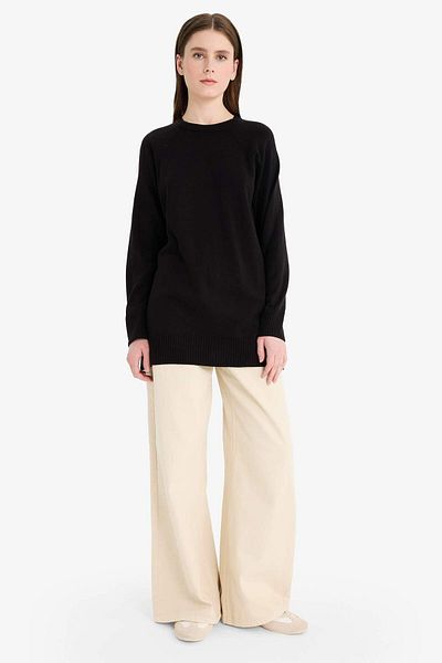 DeFacto Regular Fit Crew Neck Basic Plain Long Sleeve Tunic C4474Ax25Wn