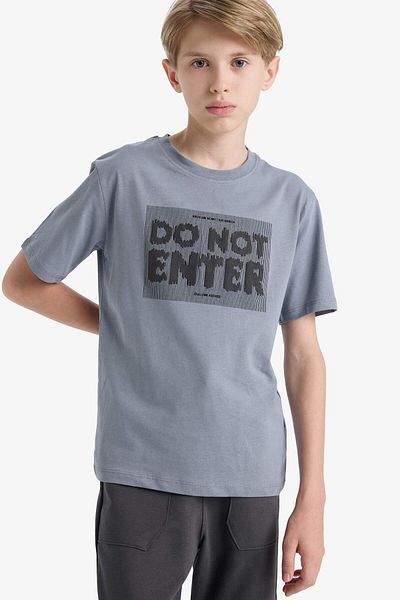 DeFacto Boy's Crew Neck Printed Short Sleeve T-Shirt F3765A825Au