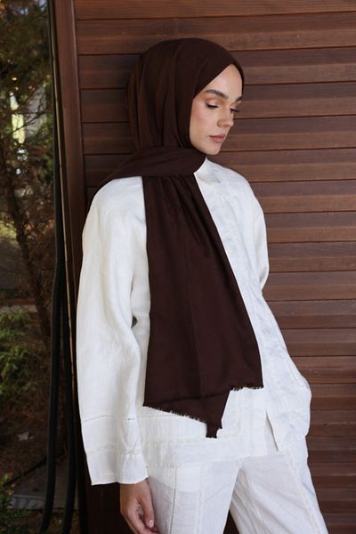 VALORSCARF Şal cu model monogramă maro amar