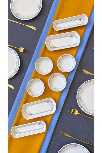 Erbaşlar Never Round 14 Piece Luxury Breakfast Set for 6 People Breakfast Set