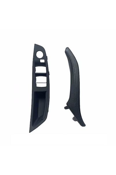 BMW Set manere piele sofer + pasager Seria 5 F10 F11 2010-2017 Negru fara buton oglinzi