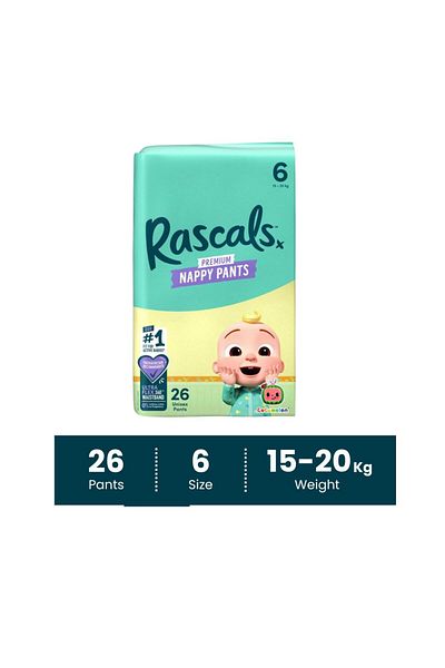 Rascals Cocomelon Edition Training Diaper Pants- Size 6, 15-20 kg, 26 Count