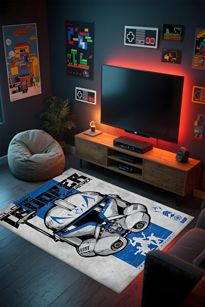 Alpacarpet Desenli Anime & Gamer Halısı Kaymaz Taban Makinede Yıkanabilir Gen...