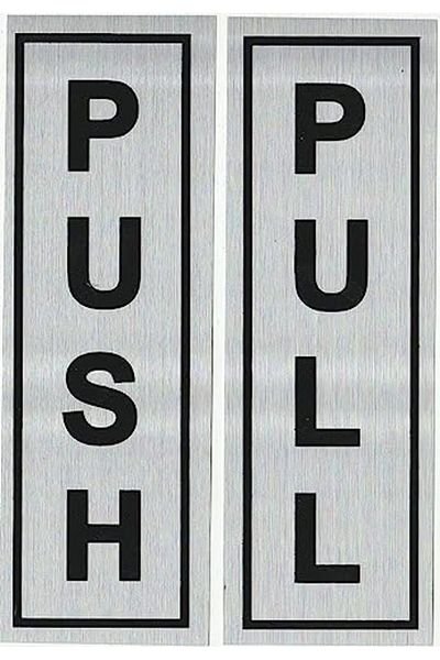 Yuwell YU WELL Push Pull Sign Stickers Self Adhesive Push & Pull Signage Board Glass Door Sticker