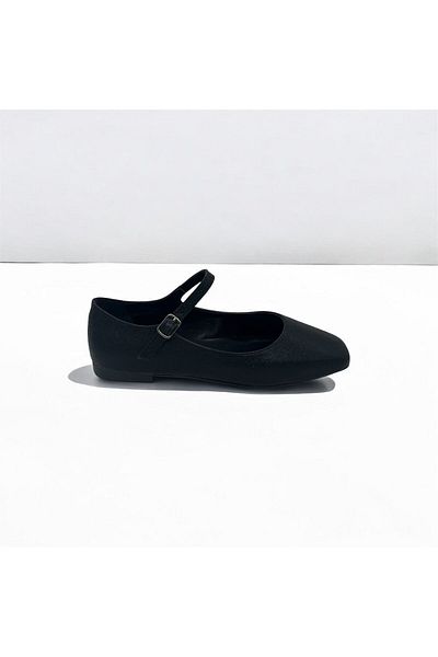 Rexba Women's Black Band Belted Lightweight Comfortable and Stylish Office Business Travel Daily Ballet