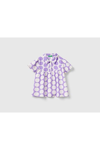 United Colors of Benetton Girls' Wide Dot-Print Blouse