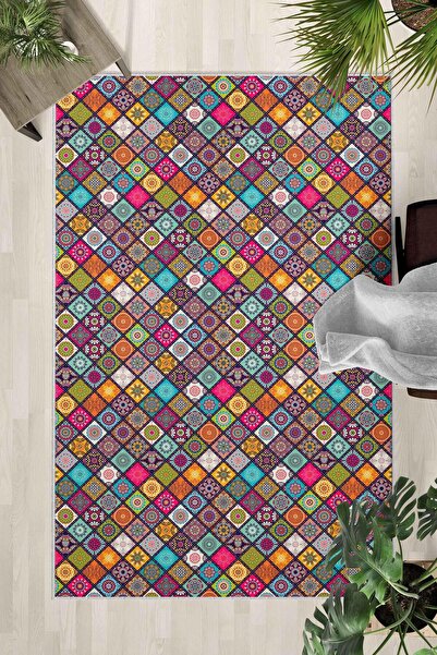 Monnhein Covor lavabil cu bază anti-alunecare – Covor modern cu imprimare dig...