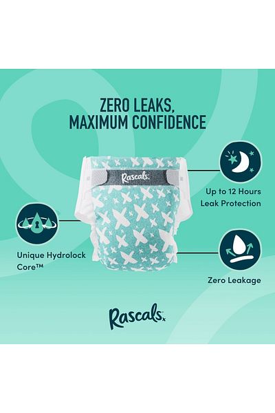 Rascals Premium Baby Diapers Jumbo Box - Size 4, 10-15 kg, 72 Count