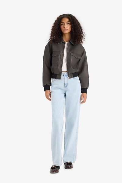 DeFacto Polo Collar Zipper Pocket Faux Leather Jacket Coat E8536Ax25Au