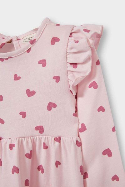 DeFacto Baby Girl Heart εμπριμέ μακρυμάνικο φόρεμα F4548A525AU