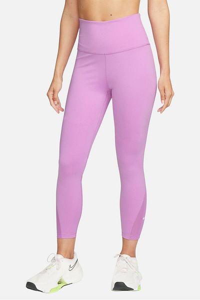 Nike One Dri Fit High Rise 7/8 Lungime Leggings de antrenament pentru femei, cu 2 buzunare, violet