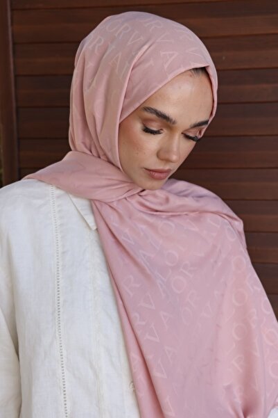 VALORSCARF Açık Pudra Monogram Desen Şal