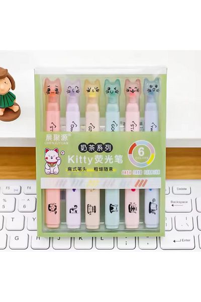 ATABY 6 Pack Ultra Soft Pastel Colors Highlighter Oecac Qj-0924A