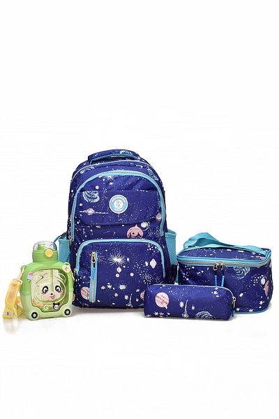 ELATAE Set of 4 Primary School Bags School Bag & Thermal Lunch Bag & Pen Holder & Water Bottle 1390