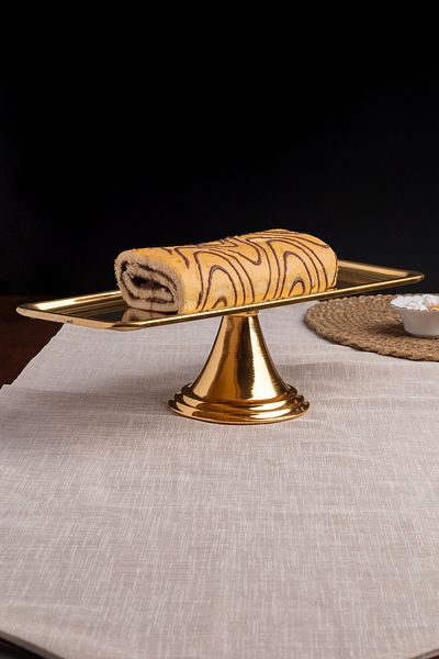 NEWTREND Züccaciye Luxury Rectangular Gold Standing Cake, Pastry, Cookie, Dessert, Catering, Dowry Presentation Serving Stand