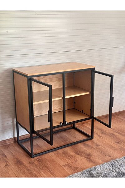 luna home Sibiu GMK industrial-look display cabinet 80 cm wide