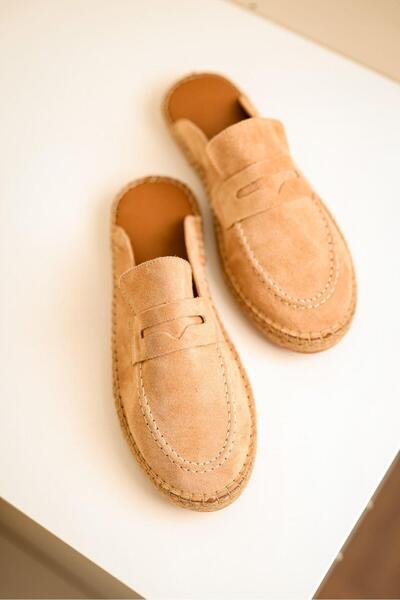 İncimoda Moccasin Men's Handmade Stitched Genuine Suede Leather Slippers